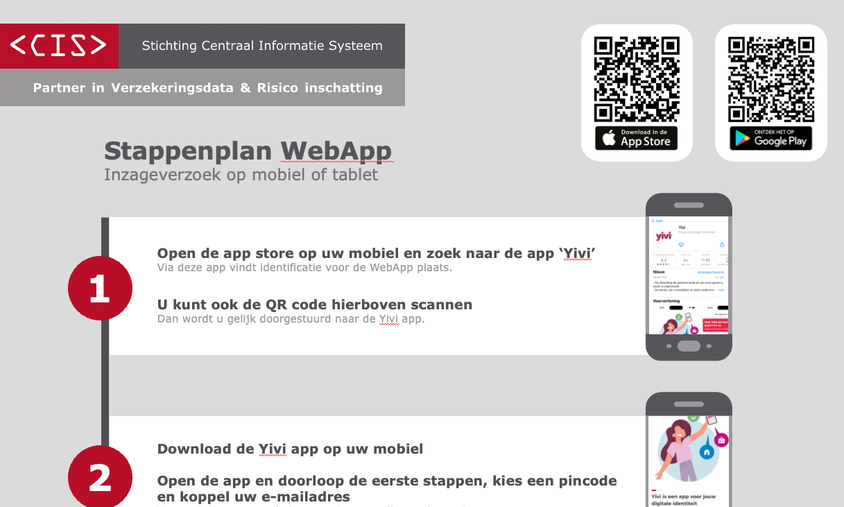 Inzageverzoek op mobiel/tablet